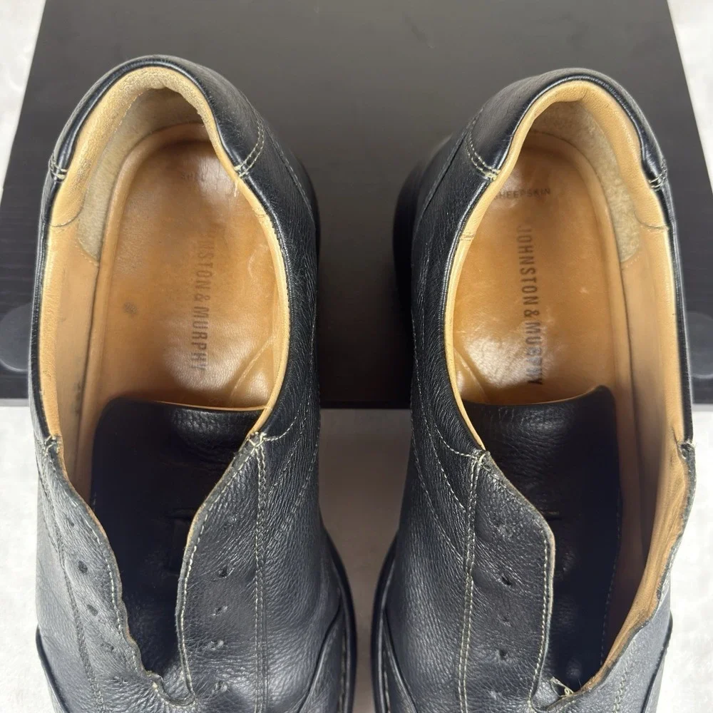 Johnson & Murphy Men's Size 11 M Black Sheepskin Oxford Lace Up Shoes 20-7218